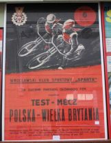Original Speedway Poster - Test Match Poland v Great Britain Wroclawski Club 6th May 1973