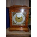 Lenzkirch early 20th century walnut cased mantel clock 31cm high - gong strike