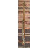 J.J.S. Walker Bampton & Co, Alnwick 14' three piece split cane fishing rod, steel centre, no.11276 w