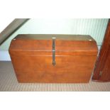 A possibly imported hard-wood dome top trunk