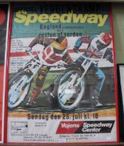 Original Speedway Poster - England v The Rest of the World Vojens Speedway Centre