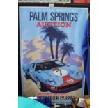 Palm Springs Auction November 17th 1989, advertising poster designed by Dennis Simon, signed