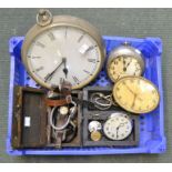 A tray containing a selection of watches and clocks