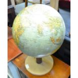 A vintage table top terrestrial globe