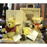 A Steiff teddy bear, together with a Winnie the Poo Steiff bear (boxed) & a Cameo Bear titled 'Boris