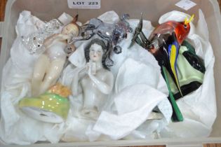 Doulton figures various plus other porcelain and glass-ware