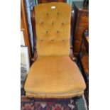Victorian mahogany framed 'slipper' chair