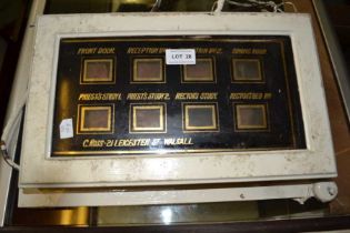 Ross of Walsall an electric servants bell room board seemingly from a Rectory