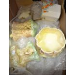 Box of decorative pottery to include Sylvac