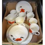 Susie Cooper 'Corn Poppy' tableware by Wedgwood