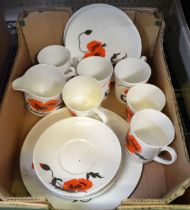 Susie Cooper 'Corn Poppy' tableware by Wedgwood