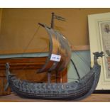 A copper model of a Viking long ship