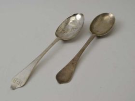 Two 18th century silver spoons, one Dutch, the other English, combined weight 75g