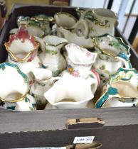 A box of mainly Masons pottery jugs