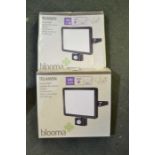 A pair of boxed "Telamon" outdoor security lights