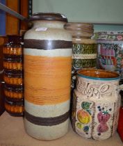 Four large West German vases