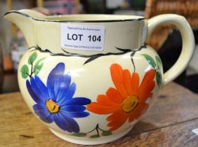 1930's Kensington pottery floral painted jug