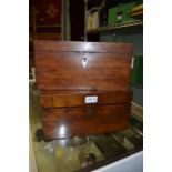 A 19th century mahogany tea caddy and a mahogany writing slope