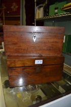 A 19th century mahogany tea caddy and a mahogany writing slope