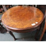 Repro walnut circular coffee table