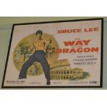 Bruce Lee 'The Way of the Dragon' film poster, framed, 74cm x 100cm