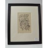 Eric Gill "St. Matthew", wood engraving, signed, no. 7 of 10, 18cm x 12cm, ebonised frame, (SS Rare