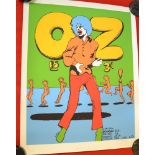 Martin Sharp, an "Oz" Australian cover poster issue 15, inscribed Richard Neville, 70cm x 55cm, limi