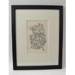 Eric Gill "St. Luke" wood engraving, signed no. 4 of 10, 20cm x 12cm, ebonised frame