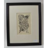 Eric Gill "St.John" wood engraving, signed no. 8 of 10, 18cm x 12cm, ebonised frame (SS Rare Books l