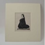 Eric Gill "Bernadette", engraving, signed, no. 13 of 50, 12cm x 10cm, mounted