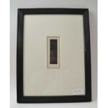 Eric Gill "Torso of a Woman", proof print, signed, 9cm x 2.5cm, ebonised frame (SS Rare Books label)