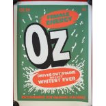 An "Oz no.29" cover poster "Female Energy" 74 x 55 not signed