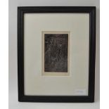 Eric Gill, "The Lost Child", wood engraving, signed, no. 9 of 15, 13cm x 8cm, ebonised frame, glazed