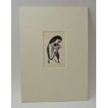 Eric Gill "Madonna & Child", wood engraving, monogrammed, 12cm x 7cm, mounted