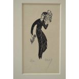 Eric Gill, "The Mask" wood engraving signed no. 3 of 20, 10cm x 5cm, mounted