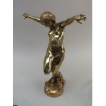 Carl Binder (Swiss 1881-1964) An Art Nouveau ormolu bronze sculpture of a naked young woman, her arm