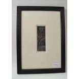 Eric Gill, "The Dancer, or Girl on bank", wood engraving, signed, no. 3 of 24, 13cm x 4cm, framed