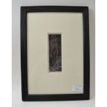 Eric Gill "Venus" wood engraving, signed, no. 24 of 25, 13cm x 4cm, ebonised frame