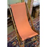 Two folding wooden deckchairs the canvas printed for "The Royal Parks Foundation Grand Deckchair"