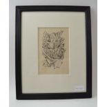 Eric Gill "Woman and Ship" wood engraving, signed no. 2 of 10, 18cm x 12cm, mounted (see SS Rare Boo