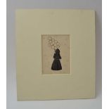 Eric Gill, "Balloon Lady" engraving, 11.5cm x 8cm, mounted