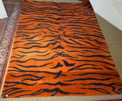 An Alain Rouveure limited edition Tibetan Tiger Stripe rug, handmade in Nepal