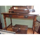 Late Victorian mahogany two drawer side table