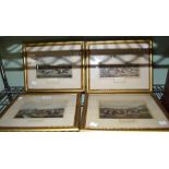 Four 19th century coloured engravings of horse racing glazed and framed