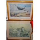 A signed framed print of Cheetah's together with a Wartime RAF print, with dedication from Bill Reid