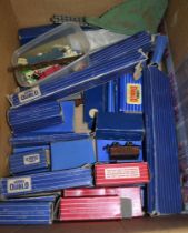 A box containing a selection of Hornby Dublo, mainly boxed