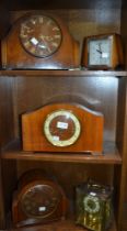 Six 20th century mantle clocks