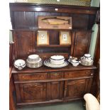 An oak dresser with plate rack circa 1800