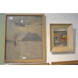 Two 20th century paintings, each in textured frame