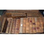 A tray box of 19th century leather bound books